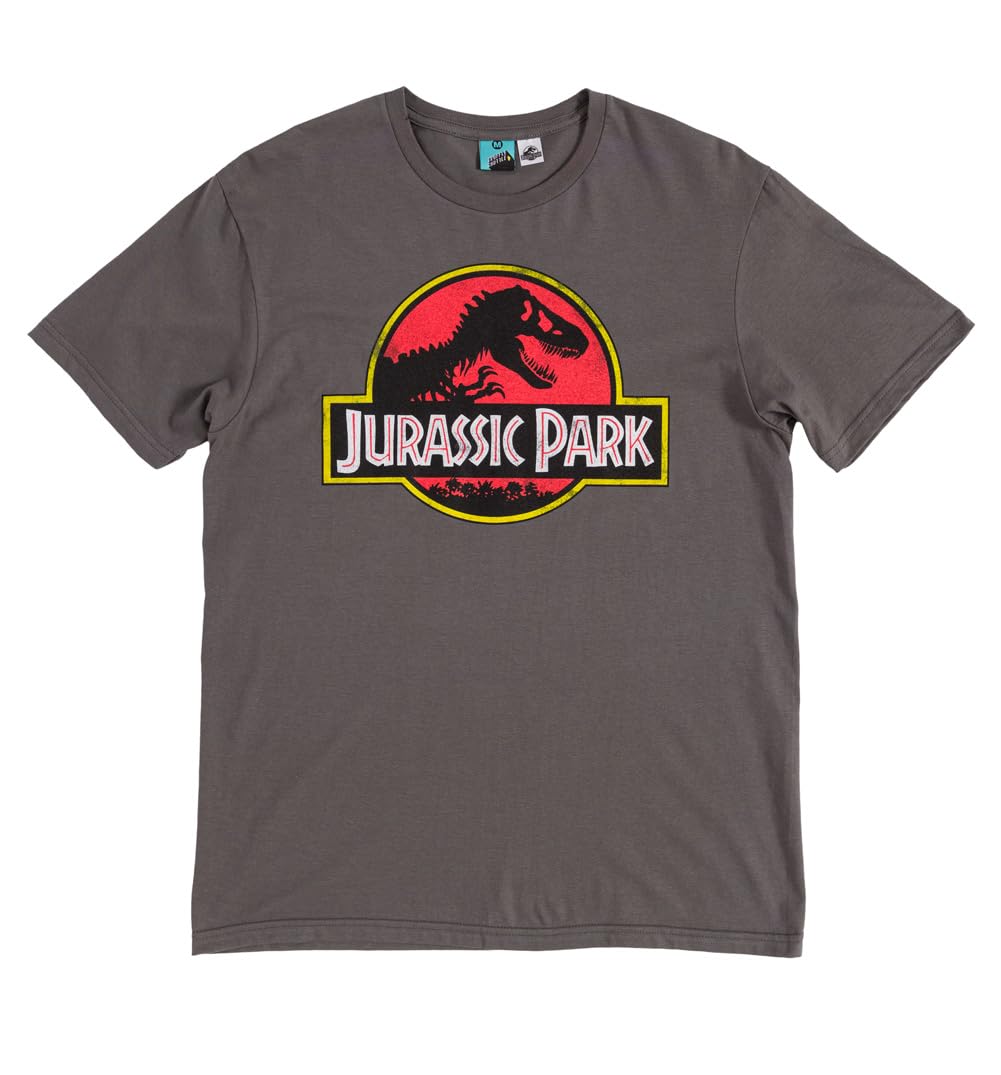 Jurassic Park Classic Logo Charcoal T Shirt