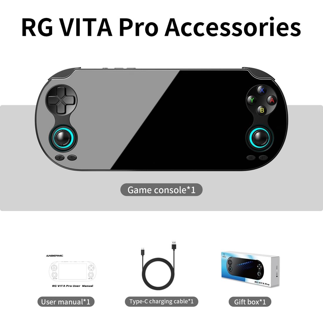 RG VITA PRO 5,5 Zoll Retro Handheld-Spielkonsole, Dual System Android und Linux, RK3576, 32GB-Systemkarte, Full Touch Screen + 128TF-Karte