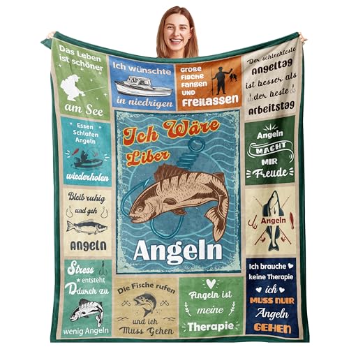 Bawzoey Geschenke für Angler, Angler Geschen, Geschenk Angler, Angler Geschenke für Männer, Angeln Decke 150 x 130CM