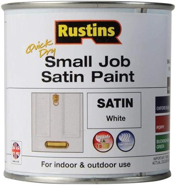 RUSTINS SPWHW250 Small Job Satin Paint White 250ml