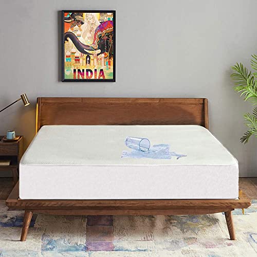 Image of Trance Cotton Feel Terry 80 x 60 inch Ultra Soft Waterproof Mattress Protector | Breathable - Hypoallergenic Fitted Style Mattresses Cover (80x60 inch | 6.66x5 feet, White - Pack of 1)