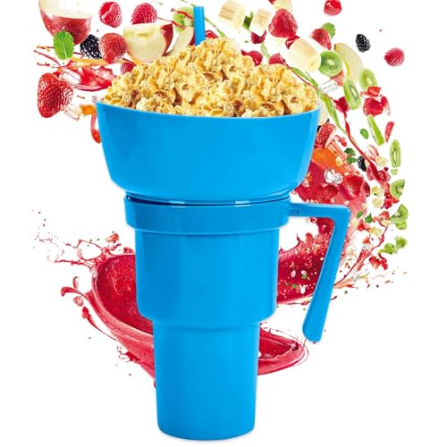 Copa y Combinación | Taza de viaje para adultos - Contenedor de alimentos sin derrames para viajes Picnic Niños Camping Noche de cine Adultos Al Aire Libre