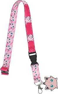 Pokemon Jigglypuff Neck Breakaway and Metal Charm Lanyard