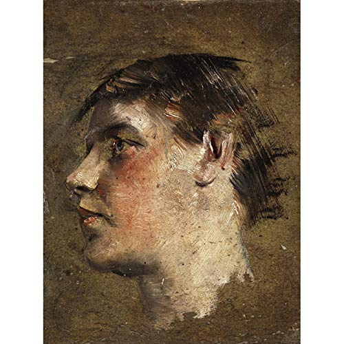 Artery8 Klinger Portrait Of Boy Head Face Painting Art Print Canvas Premium Wall Decor Poster Mural