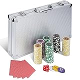 Juego de póquer de lujo, número de fichas: 300/500, póquer, 2, código bancario x 1/3, dados, 5, caja de aluminio