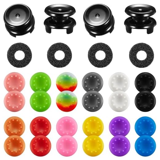Controller Accessories Thumbstick Grips for Xbox, 2 Pairs HIGH Stick, 20 PCS Joystick Thumb Grips Extenders and 4 PCS Precision Rings Attachments for Xbox One/Series X Control - Mixed Color 1