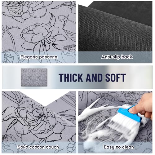 Image of Teenyyou 1 Pcs 26 inch x 18 inch Dryer Top Protector Mat, Washer and Dryer Topper, Non Slip Waterproof Machine Cover Dust Proof Quick Drying Topper Pad for Laundry and Kitchen (Peony)