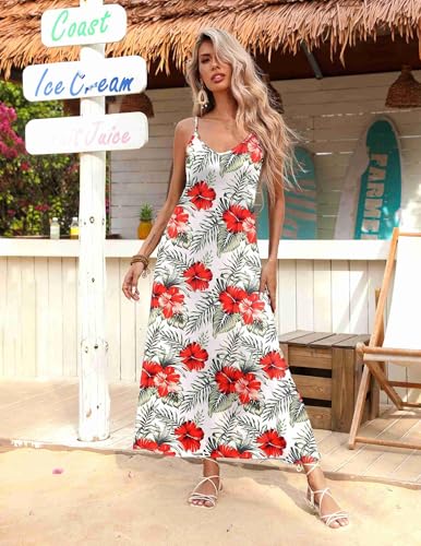 Image of Zeagoo Boho Dresses for Women 2025 Summer Maxi Dress Loose Fit Flowy Sundress Casual Womens Flower Print Boho Dress, Floral-3,L