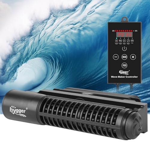 hygger Wave Maker For Aquarium, Magnetic DC 24V 50W Aquarium Powerhead, 3430GPH Adjustable Cross Flow Pump with LED Display Controller, Wavemaker For Freshwater Marine Reef Aquariums 100-300 Gallon