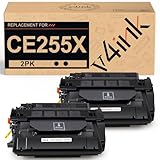 v4ink 2PK CE255X Toner Cartridge Compatible Replacement for HP 55A 55X CE255X Toner High Yield Black Ink for HP Pro P3015 P3015d P3015dn P3015n P3015x M521dn M521dw M525c M525dn M525f Printer