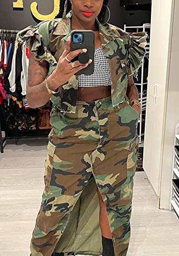 LETSVDO Women's Sexy Camo Halter Vest Backless Sleeveless Lapel V Neck Button Down Jean Crop Tank Top3
