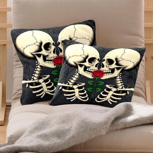 Fundas de cojín de terciopelo con estampado de rosas y cremallera invisible 3