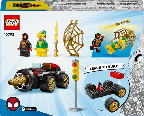 Spidey e i Suoi Fantastici Amici Veicolo Trivella di Spider-man, Gioco per Bambini da 4 Anni, Macchina Giocattolo, Modelli di Auto da Costruire con Starter Brick e 2 Minifigure di Supereroi 10792 - Lego - Immagine 8