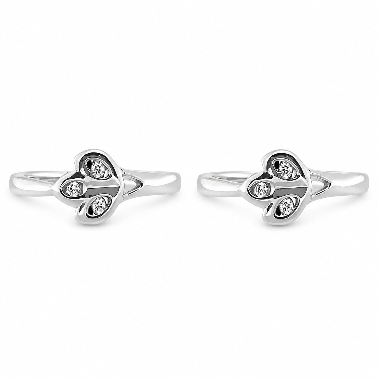 sahiba gems 925 Sterling Silver Adjustable Toe Rings for Women | Zircon Design Open Band Bichiya | Pair of 2 | Lightweight & Skin Friendly-picture-31