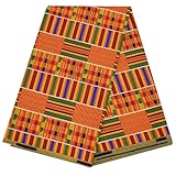 BintaRealWax 6 Yards African Fabric Ankara Wax Print Kente Fabric Batik for Sewing Party Dress Dashiki