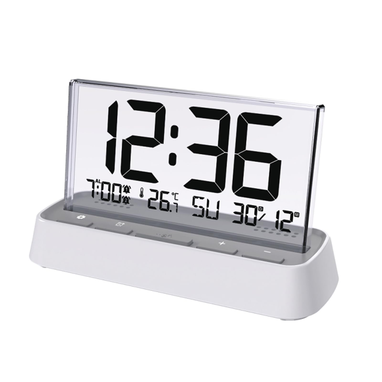 Despertador digital LCD con pantalla de temperatura y fecha para mesa
