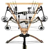 AceOrbit Wall Mounted Bow and Arrow Display Rack for Hunting and Archery Accessories 3-Bow Holder & 12-Arrow Storage Crossbow Holder Compound Bows Stand for Wall (Carbonized Color)