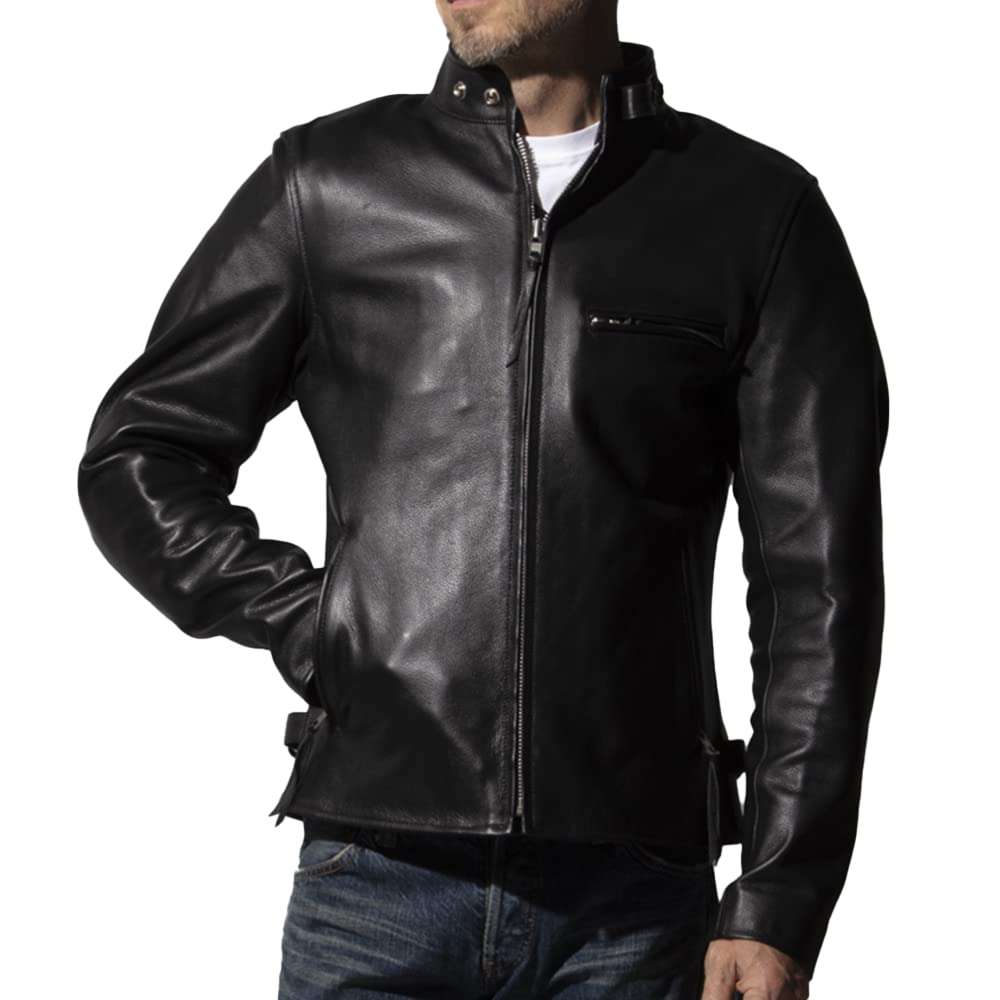 【極美品】リューグーレザー☆プロテクター　パンチングレザー　シングルライダース Liugoo Leathers 本革 プロテクター付シングルライダース