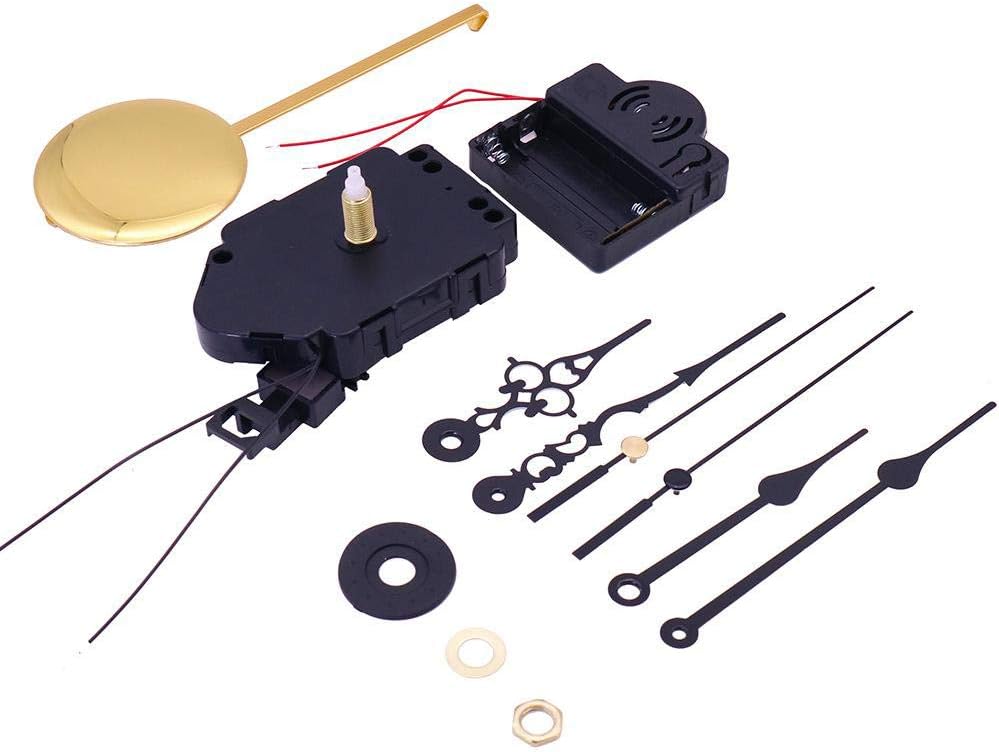LOVIVER DIY Mechanism Pendulum Movements Replacement Kits W/Chime Music Box Wall Clock Parts