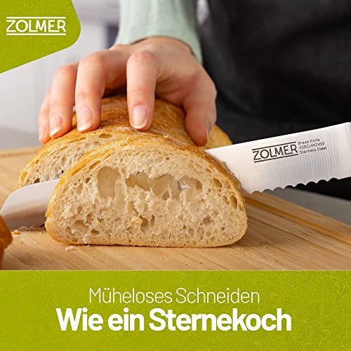 Foto von Sehr Scharfes Brotmesser mit Wellenschliff Ergonomischem Pakkaholzgriff