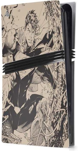 Skinit Decal Gaming Skin Compatible with PS5 Pro Console - Officially Licensed DC Comics Superman Action Pose Art by Jim Lee Design