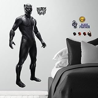 RoomMates Black Panther Movie Peel and Stick Giant Wall Decals , Black, Blue