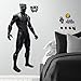 RoomMates Black Panther Movie Peel and Stick Giant Wall Decals , Black, Blue , 36.5" x 17.25"/36.5" x 8.65" - RMK3805GM