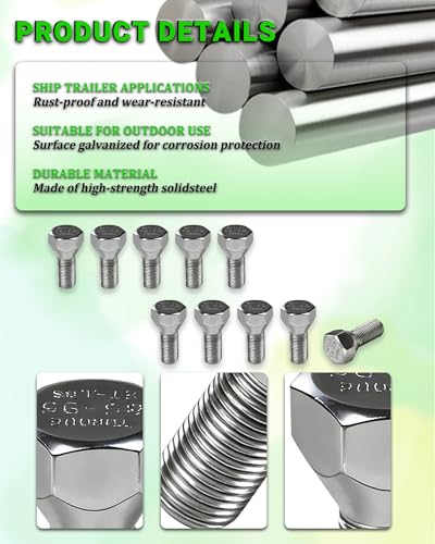SUKOHYB 10 Pack 11062A Trailer Lug Bolts 1/2