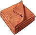 Treely Knitted Throw Blanket Rust Orange Knit Throw Blanket for Couch Sofa Beach Chair, 50" x 60"