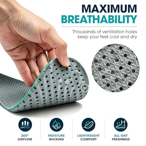 Image of Knixmax Women's Sport Shoe Insoles, Comfort Thin Cushioning Sneaker Inserts for Woman, Breathable Replacement Innersoles for Running Shoes, Loafers, Walking Shoe Liners Grey EU 37