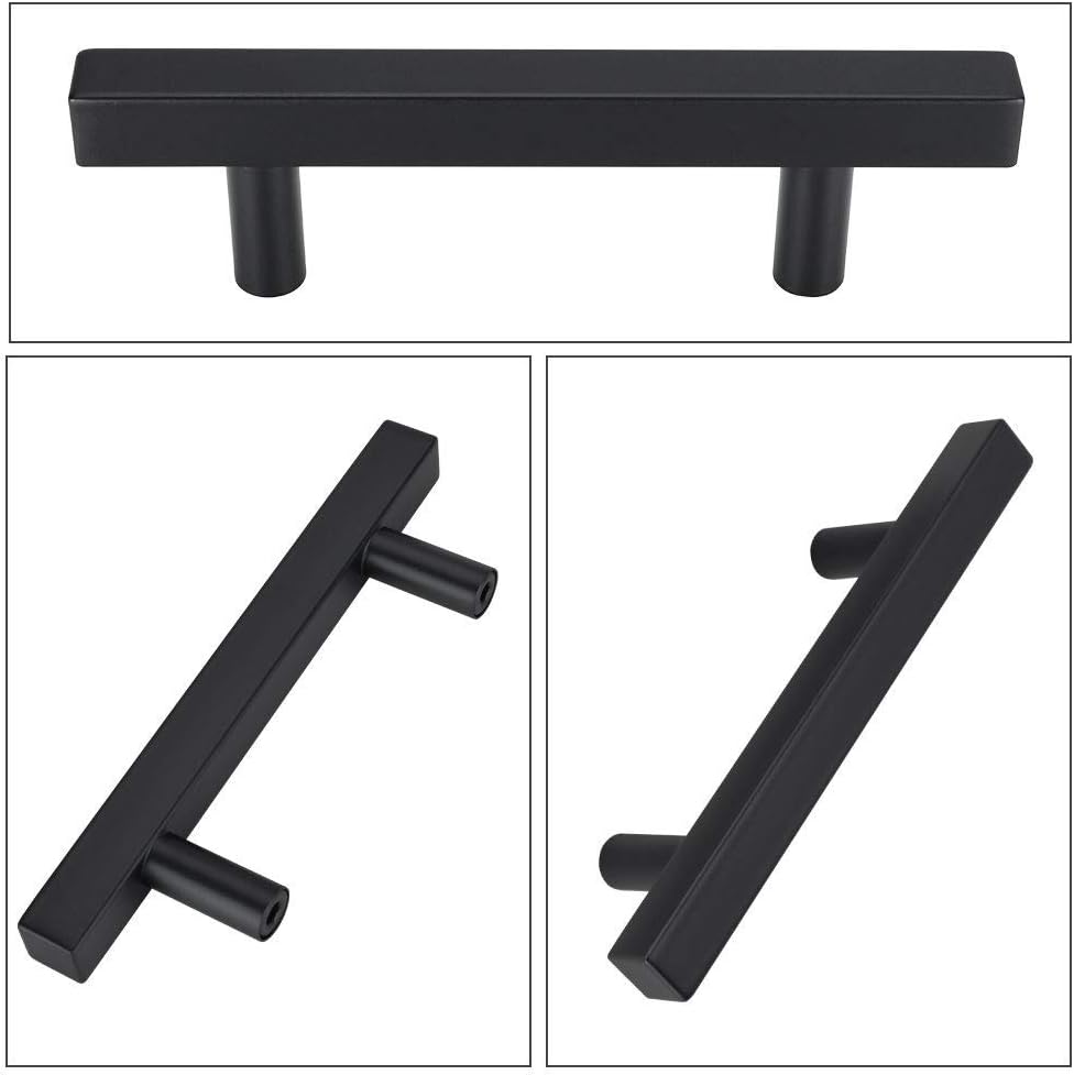 Buy Homdiy Black Cabinet Pulls Flat Black Drawer Pulls Lsj22bk76 Stainless Steel Cabinet Handles Kitchen Cabinet Hardware Black Dresser Pulls For Cupboard 3 Hole Center 10 Pack Online In Turkey B08dtzgdrt