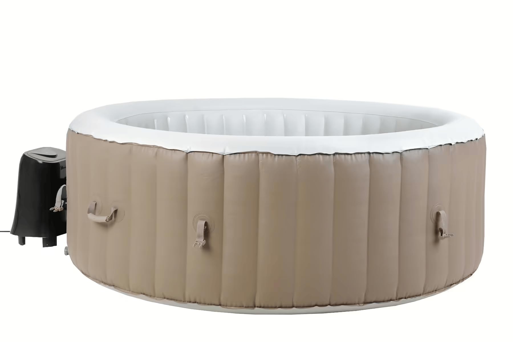 BeneoSpa Nouveau 2026 Spa Gonflable Portable à Bulles, Bain à Remous, Jacuzzi (Marron-Blanc)