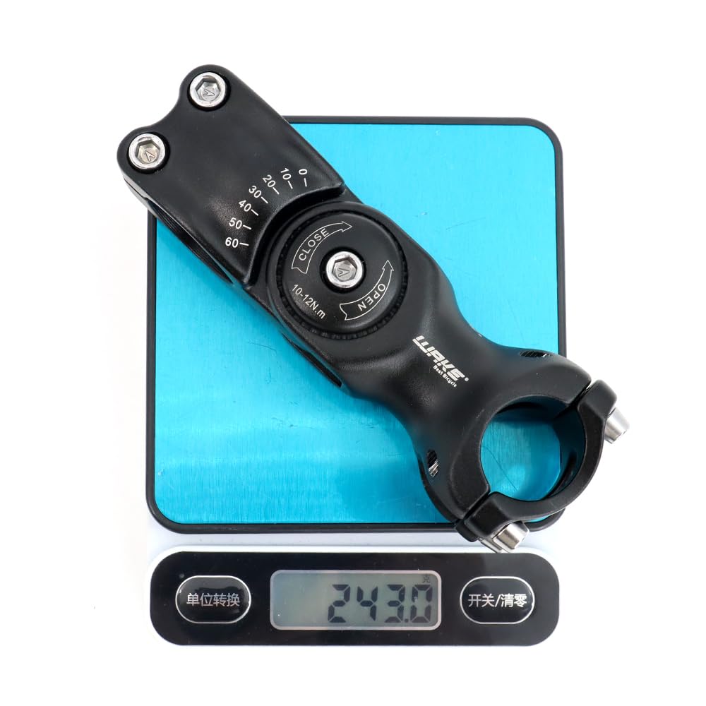 CYSKY Attacco Manubrio Regolabile MTB 25,4 90mm 110mm 0-60° Gradi Lega di Alluminio Attacco Manubrio Bici Riser per Mountainbike, Bici da Corsa, Gravel, City, BMX, Downhill (25,4 x 90mm)