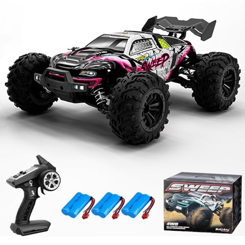 Image of Remote Control Car 70km /h, Brushless Motor High Speed Drift Off Road Racing Car, 4WD Buggy Off-Road Car for Adults, 3 Batteries 16101Pro (Red)