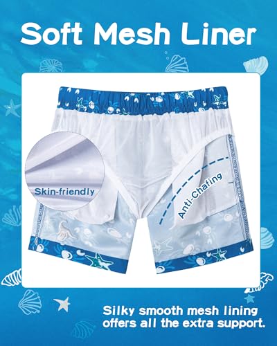 Image of SURF CUZ Boys Swim Trunks Toddler Swim Shorts UPF 50+ Bathing Suit for Boy Swimsuit Quick Dry Mesh Beach Boardshorts Swimwear