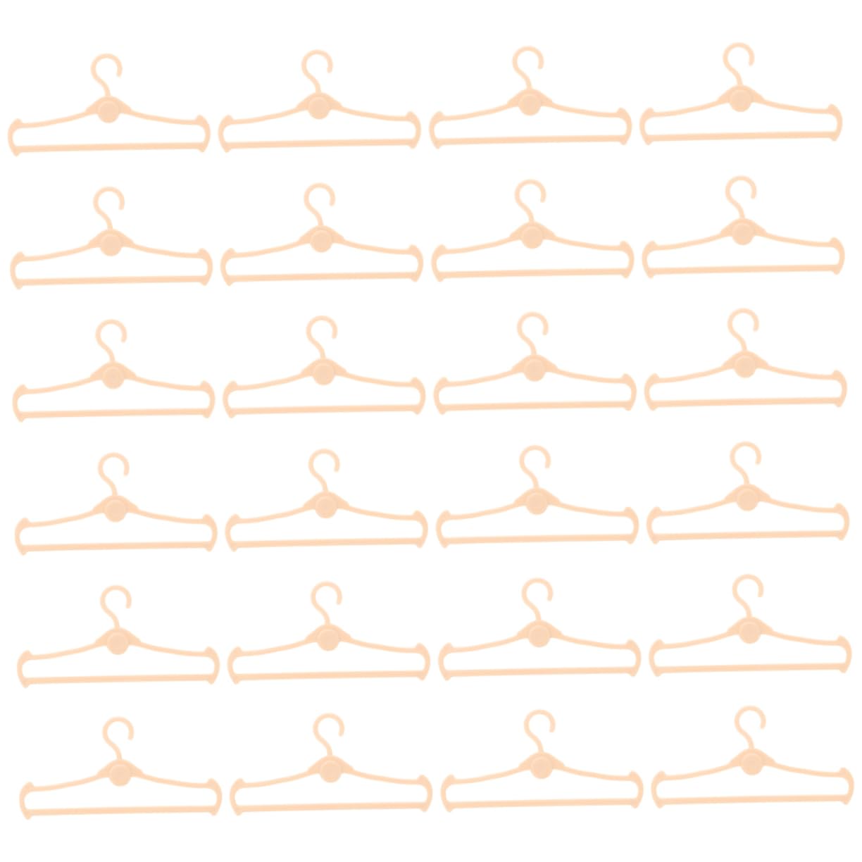 BRIGHTFUFU 60Pcs Doll Clothes Hanger Doll Clothing Holders for Easy Organization and Display for Doll Outfits and Accessories Storage Light