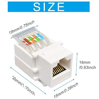 RJ45 Cat6 Keystone Jack, 10PCS Ethernet Wall Jack Inline Coupler Cat6 Network Coupler Cat5/5e/6 Compatible - Cat6 Network Coupler