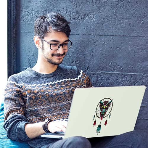 Image of Galaxsia Owl Art Full Body Vinyl Laptop Skin /Sticker /Cover Upto 15.6 Inches Laptops Laminated-Removable-HD Quality Compatible for Hp-Dell-Sony-Lenovo-Asus etc.(15x10 Inches)