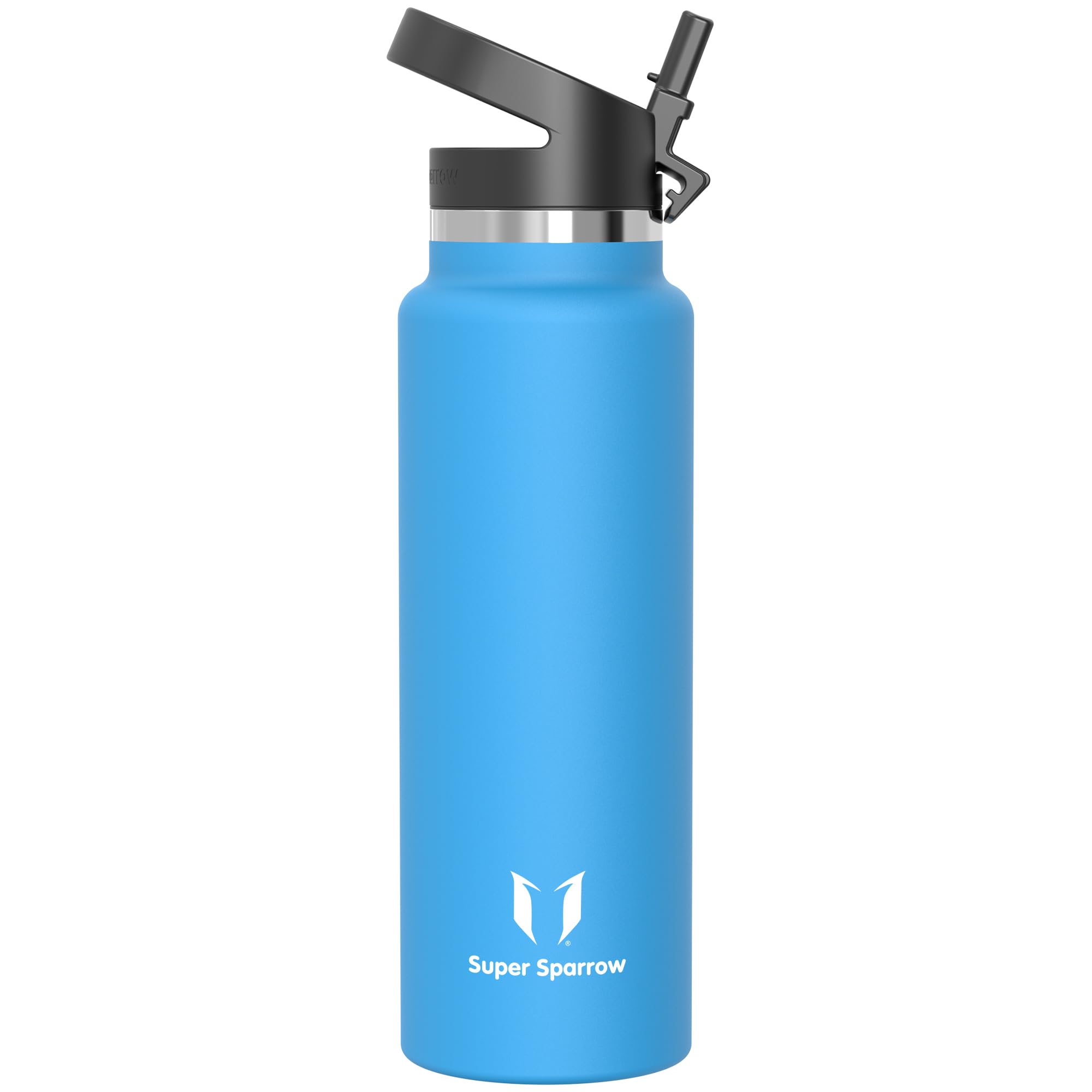 Super Sparrow Water Bottle Insulated - 1.5L - Wide Mouth Metal Bottle - Wide Mouth SwivelSip Flask - BPA Free, Leak Proof - Ergonomic Straw Water Bottles for Work, Gym, Travel, Sports