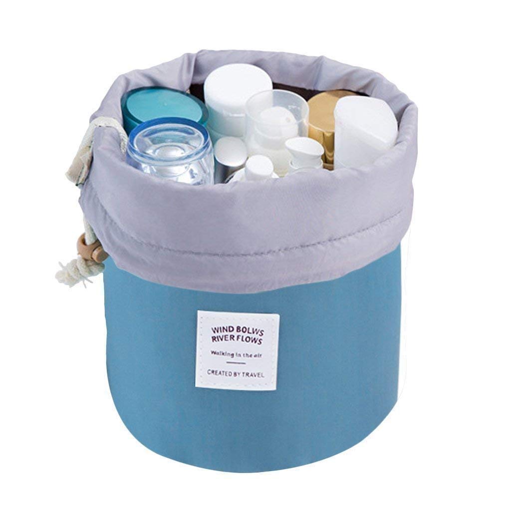 WEELZONE Cosmetic Makeup Bag for Women Toiletry Travel Organizer Barrel Shaped Vanity Box Organiser Waterproof Pouch and Portable Carry Case for Girls (Multicolor)-image-14