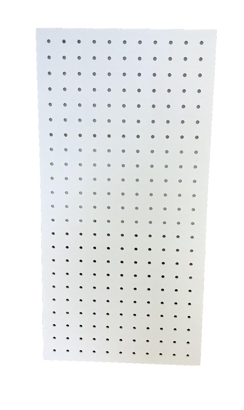 Party Decor White Wall Mounted MDF Peg Board - Size - 1000mm x 500mm - 6mm Holes - Great as Tool Organiser - To be used with Wooden Dowels 6mm not included with item