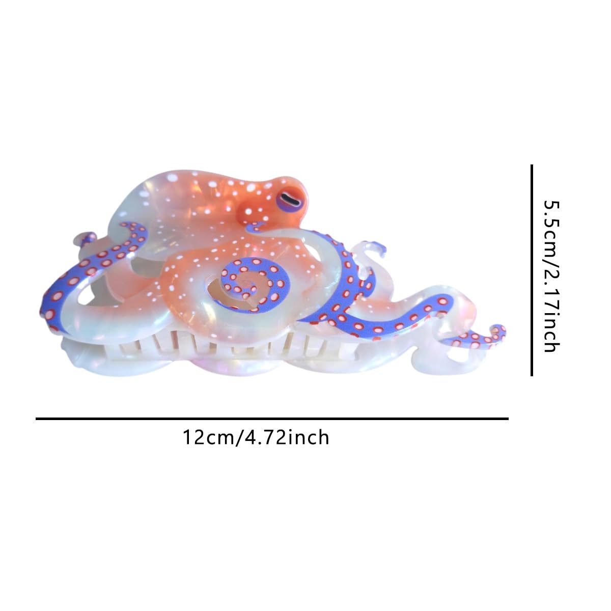 Sea Octopus Hair Clips,Cute Acetate Hair Clip,Funny Octopus Claw Clips for Women,Pink - Image 2