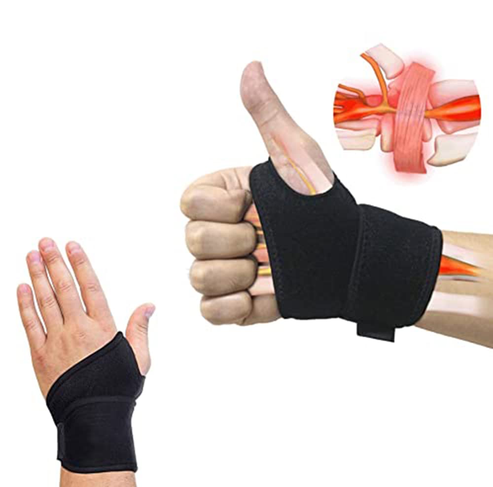 KASTWAVE Carpal Tunnel Wrist Brace,2 Pack Wrist Support Brace Adjustable Wrist Strap for Sports Protecting Tendonitis Pain Relief Carpal Tunnel Arthritis for Both Left Hand and Right Hand
