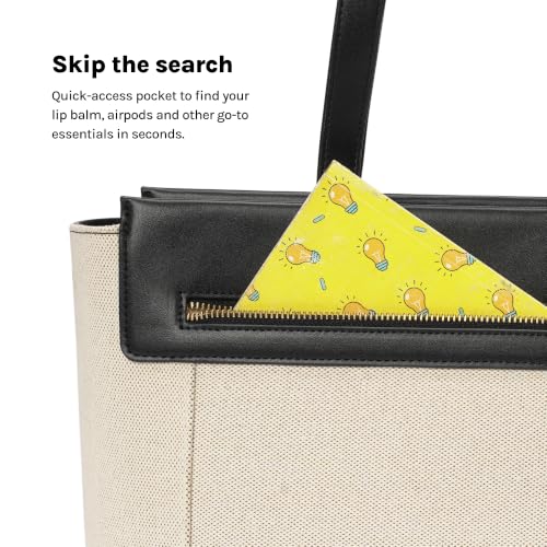 Image of MOKOBARA The Dawn Tote Bag for Women | Premium Vegan Leather Office & Daily Use Handbag | Fits 14 Inch Laptop | Water Resistant Shoulder Bag with Zip Closure | Cotton Cloud | Off White