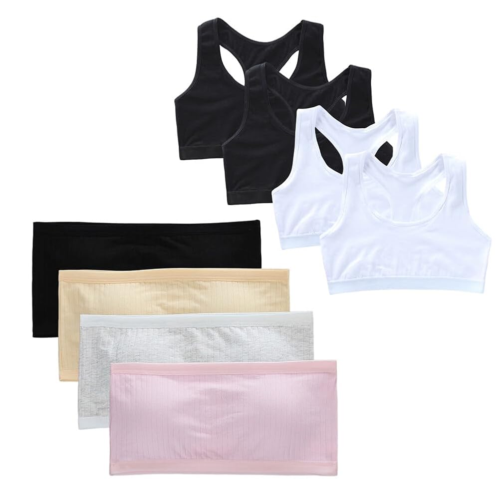 SAIIURV 8 Pezzi Reggiseno Ragazza, Top Bambina Brassiere Reggiseno - Foto 5