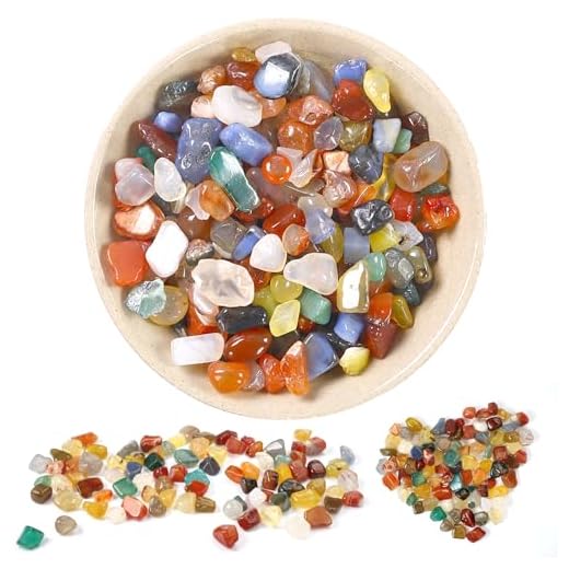Colores Mezclados Piedra de Ágata de 500g, Piedras Preciosas de Ágata Natural 9mm-12mm, Mini Piedras Pulidas de Ágata, Utilizado para llenado de Jarrones, Decoración de Fondo en Macetas para Piscinas