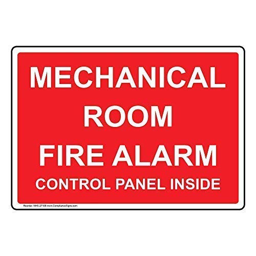 Lilyanaen New Metal Sign Aluminum Sign Mechanical Room Fire Alarm Control Panel Inside for Outdoor & Indoor 12" x 8"