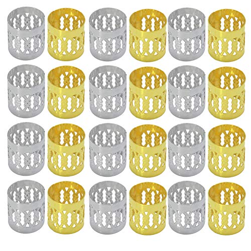 200 PCS Bread Rings Set, Beads Accessories Rings (Silver and Gold)