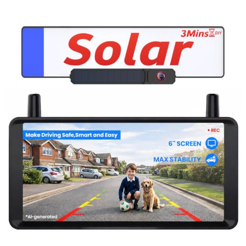 AUTO-VOX 6 Inch Solar Wireless Reversing Camera Kit: 2 Minute Install