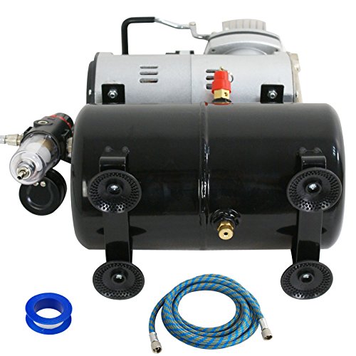 F2C TC-20T 1/5HP Pro Air Compressor Airbrush Kits W/ 6FT Hose and 3L Tank